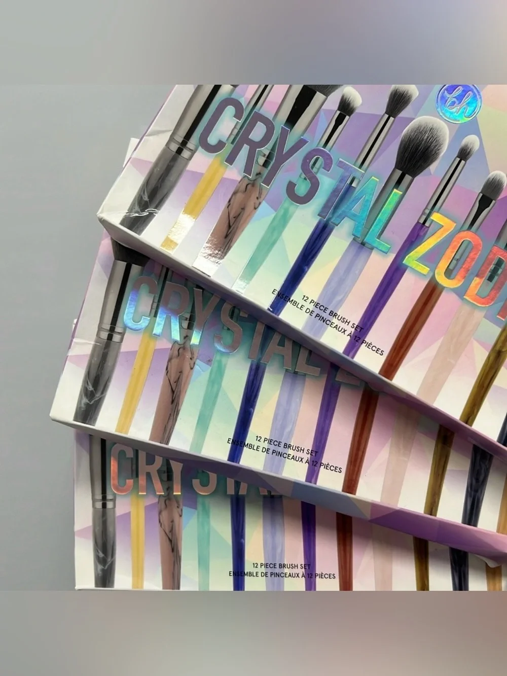 BH Cosmetics Rainbow Crystal-Handle 12-Piece Makeup Brush Set